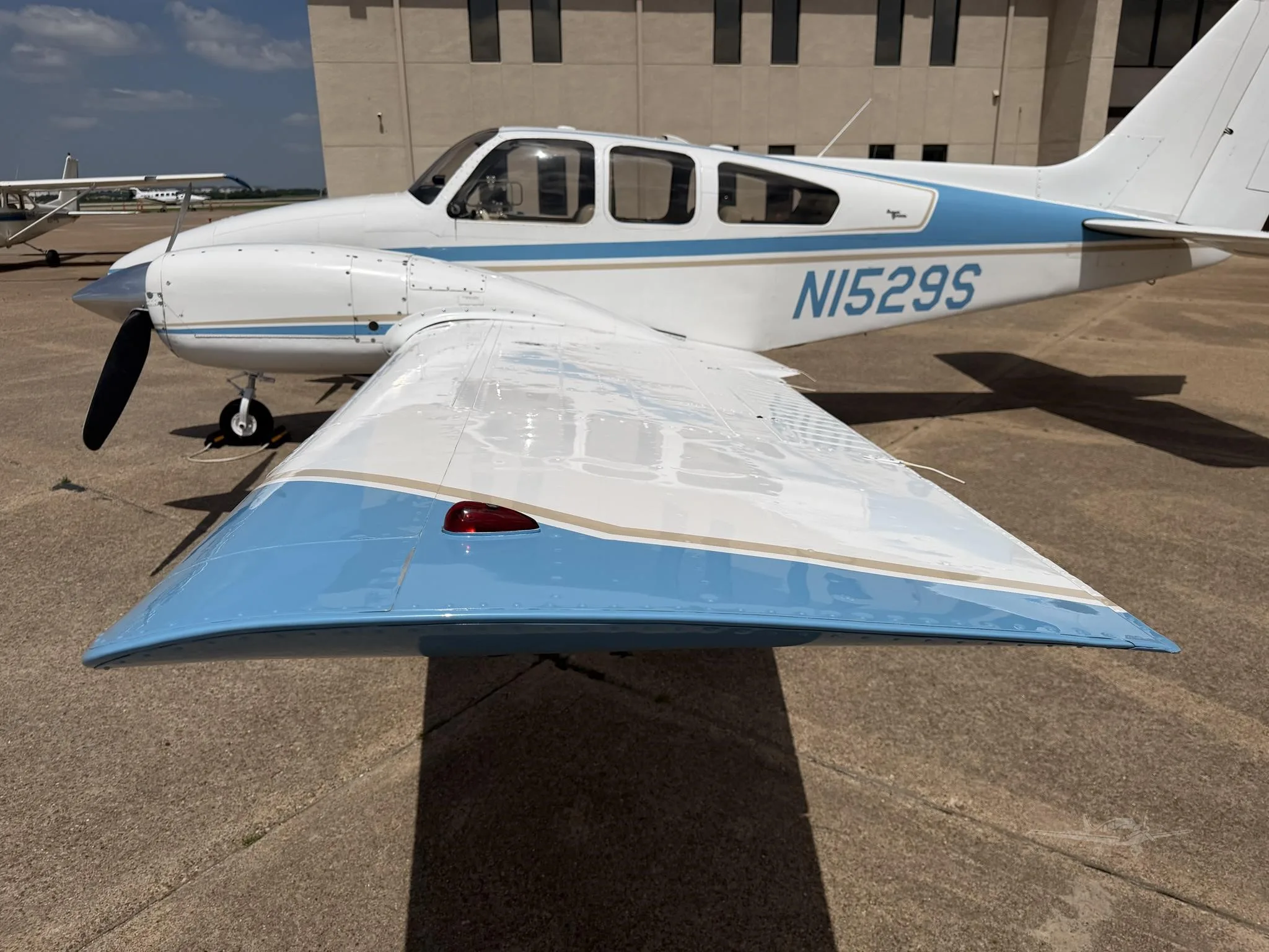 Exterior view of a 1964 BEECHCRAFT B55 BARON, N1529S.