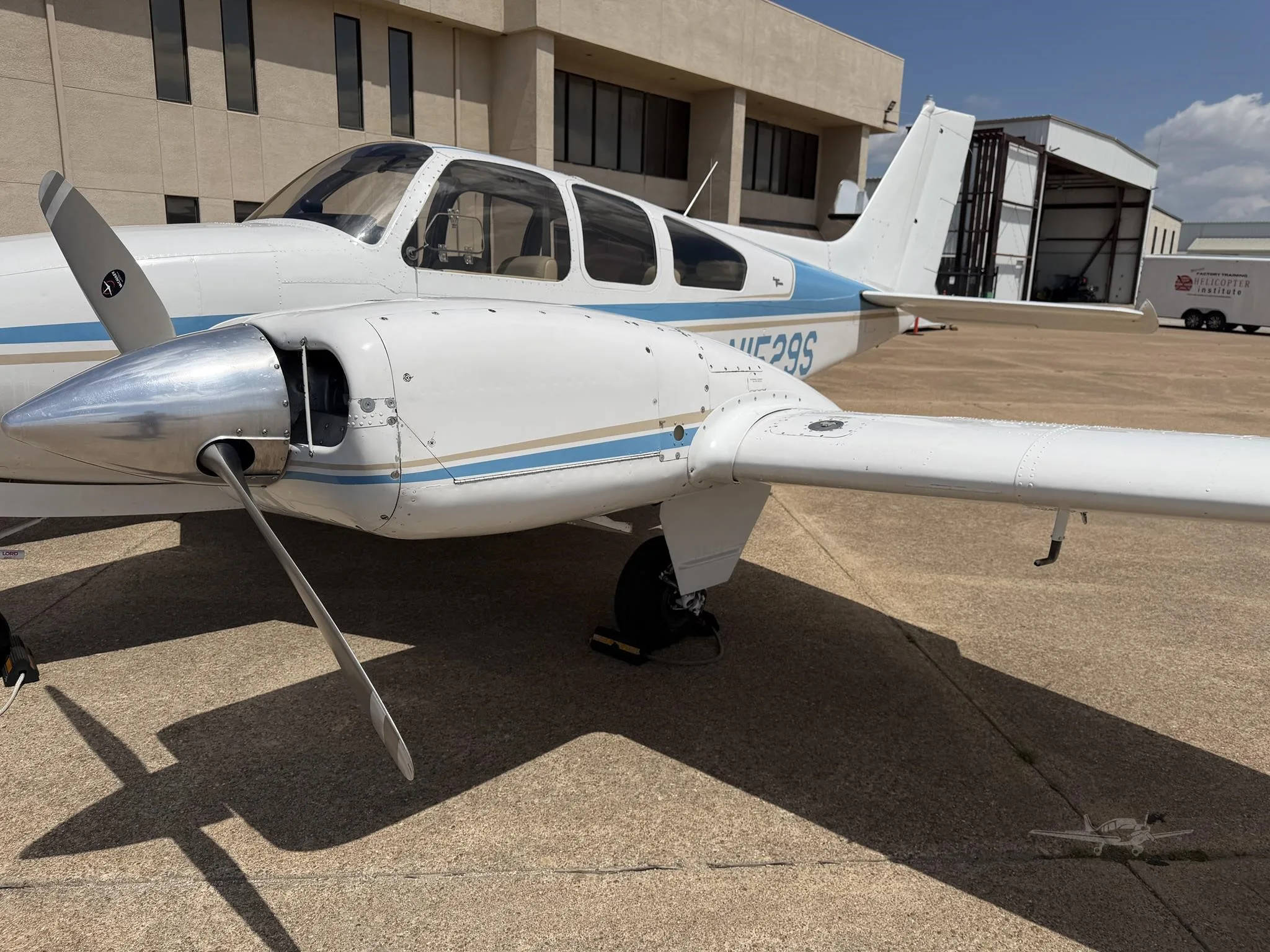 Exterior view of a 1964 BEECHCRAFT B55 BARON, N1529S.