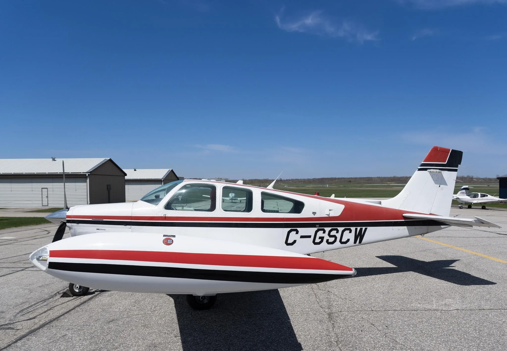 Exterior view of a 1992 BEECHCRAFT F33A BONANZA, C-GSCW.