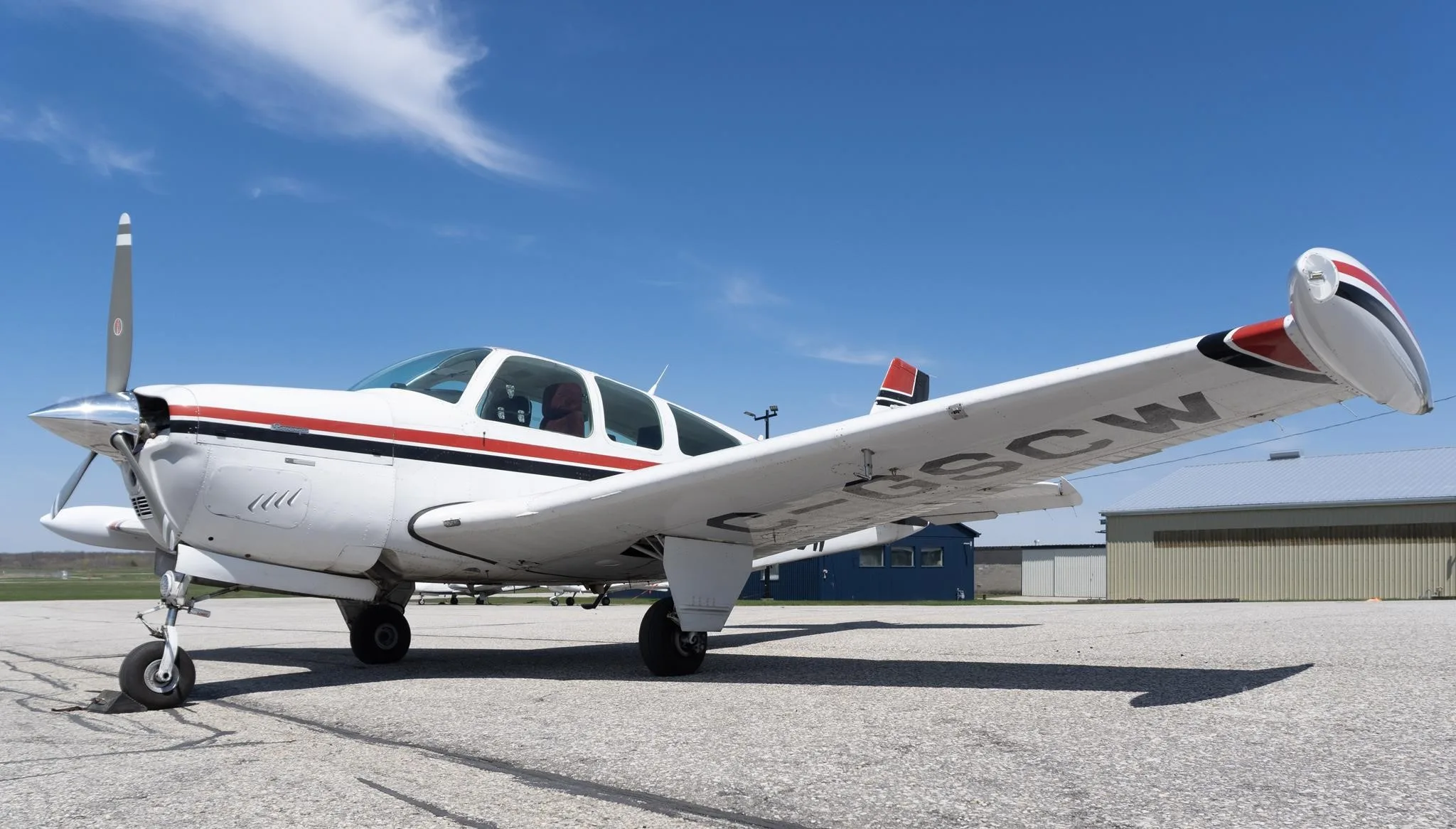 Exterior view of a 1992 BEECHCRAFT F33A BONANZA, C-GSCW.