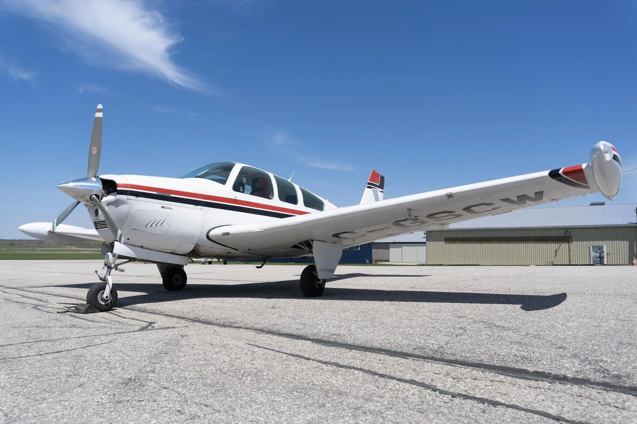 Exterior view of a 1992 BEECHCRAFT F33A BONANZA, C-GSCW.
