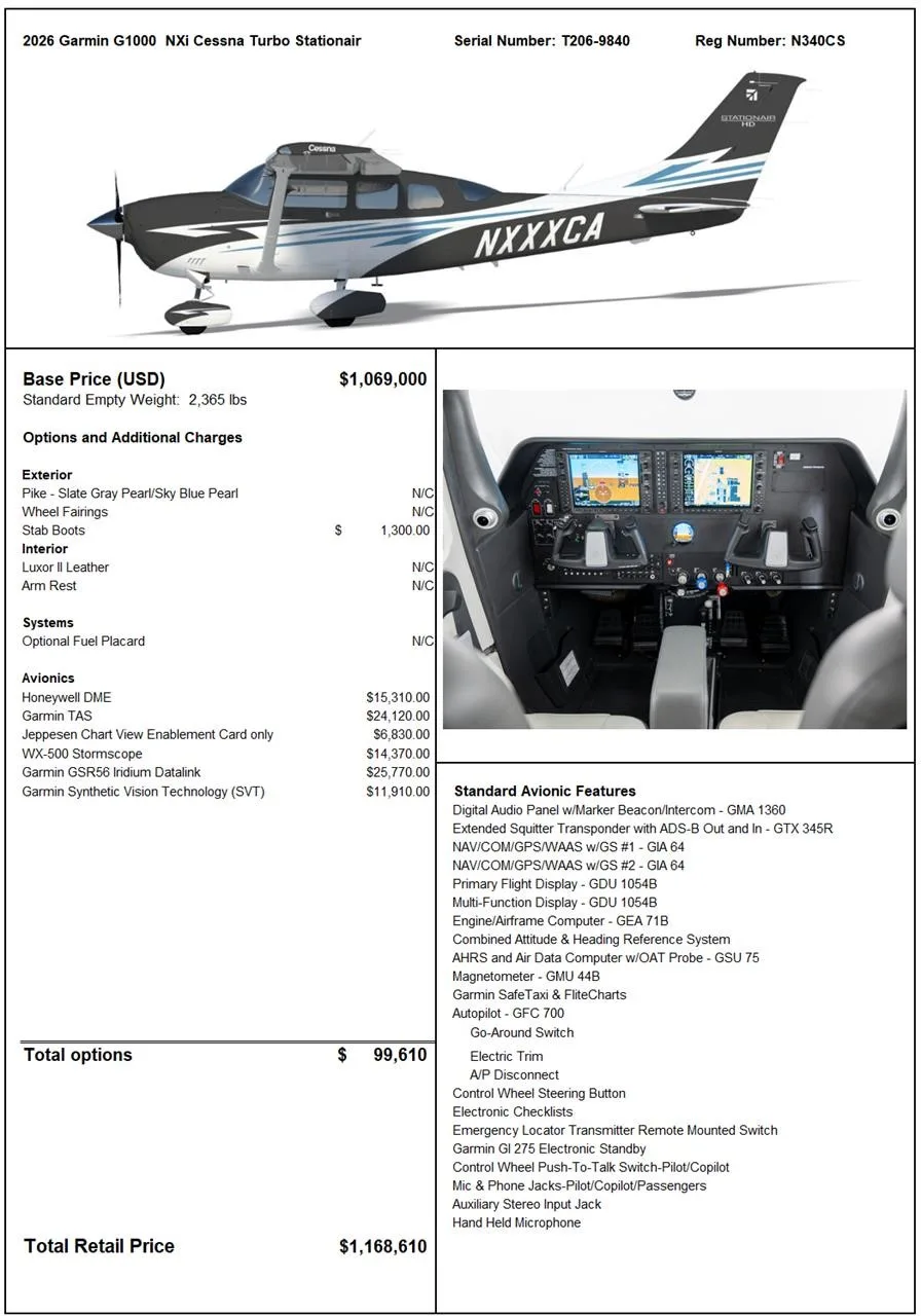 2026 CESSNA TURBO 206H STATIONAIR HD