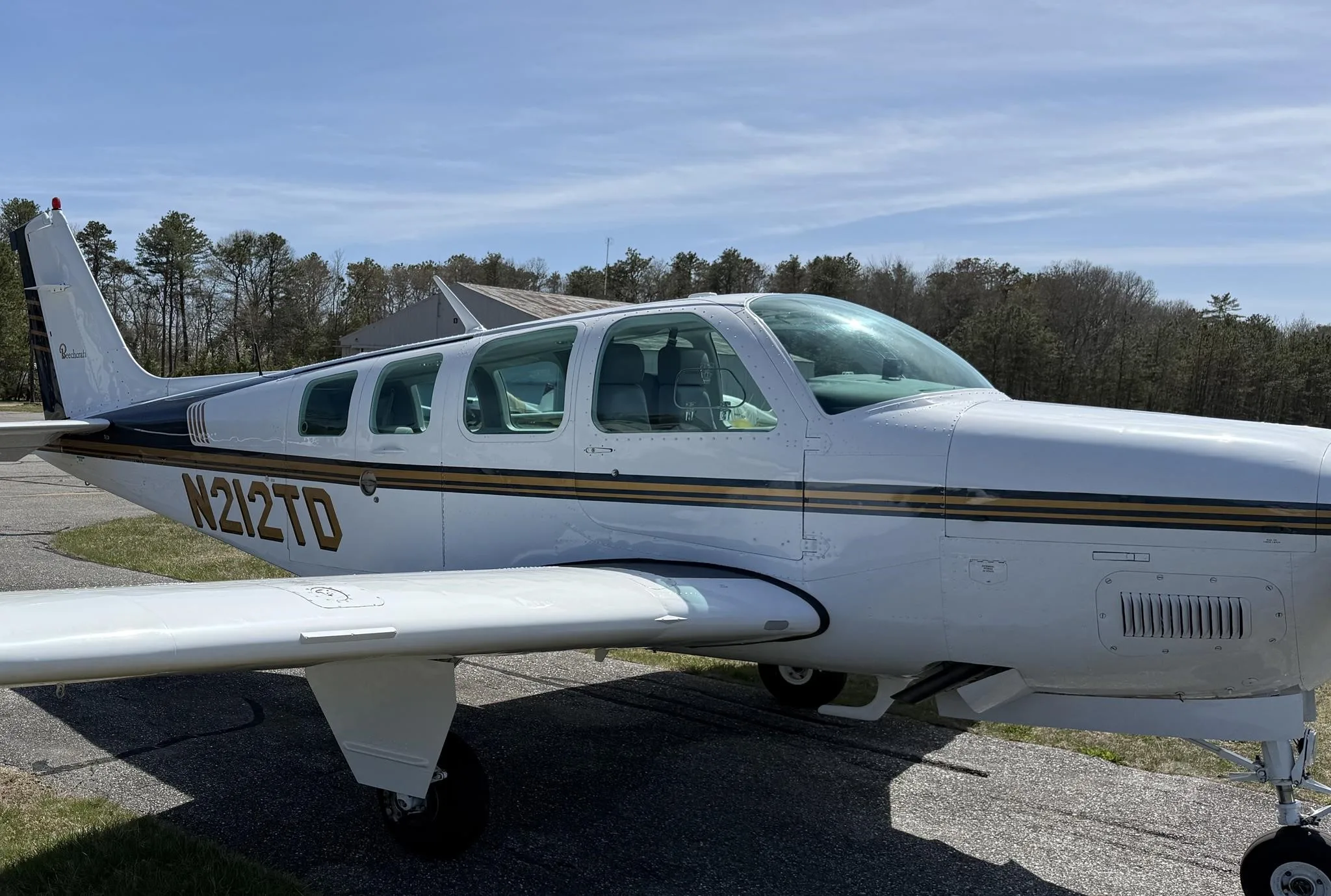 Exterior view of a 1982 BEECHCRAFT A36 BONANZA, N212TD.