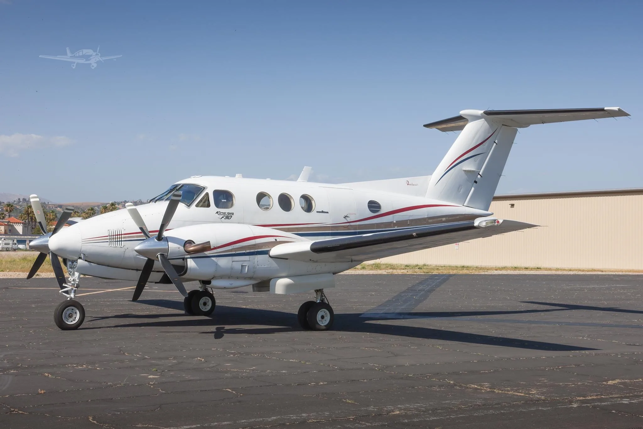 Exterior view of a 1981 BEECHCRAFT KING AIR F90, N10DH.