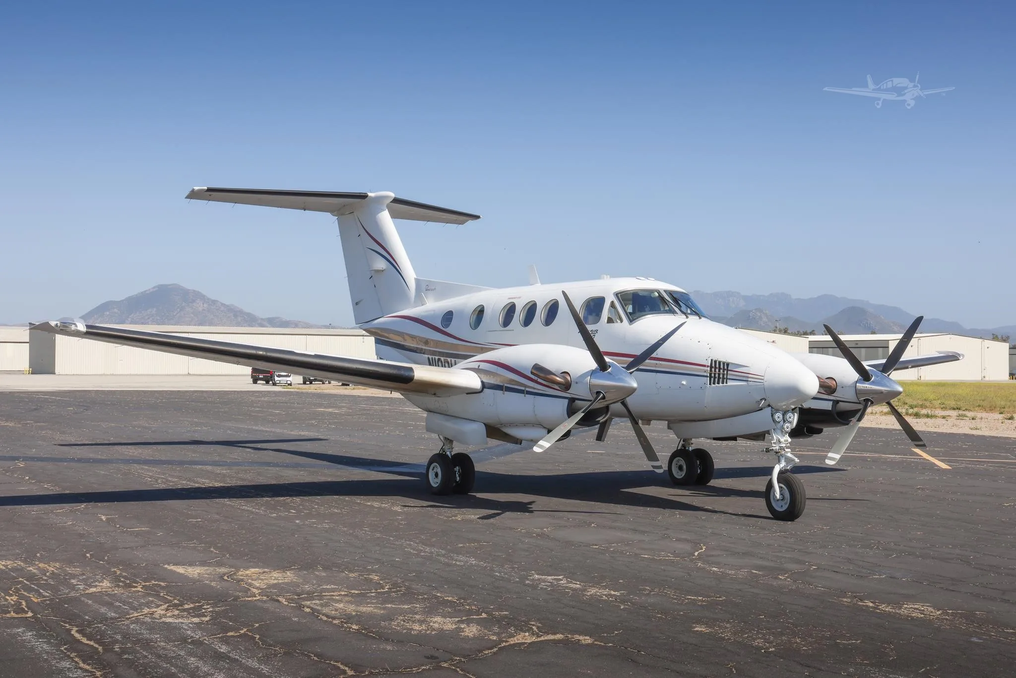 Exterior view of a 1981 BEECHCRAFT KING AIR F90, N10DH.