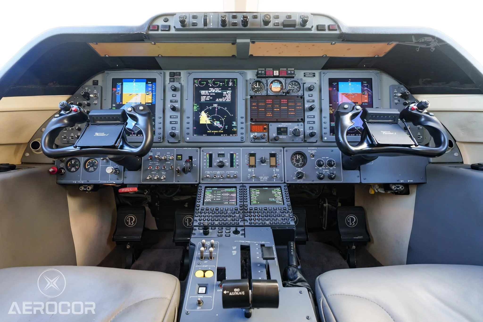 Cockpit and instrument panel of a 2006 BEECHCRAFT PREMIER IA.