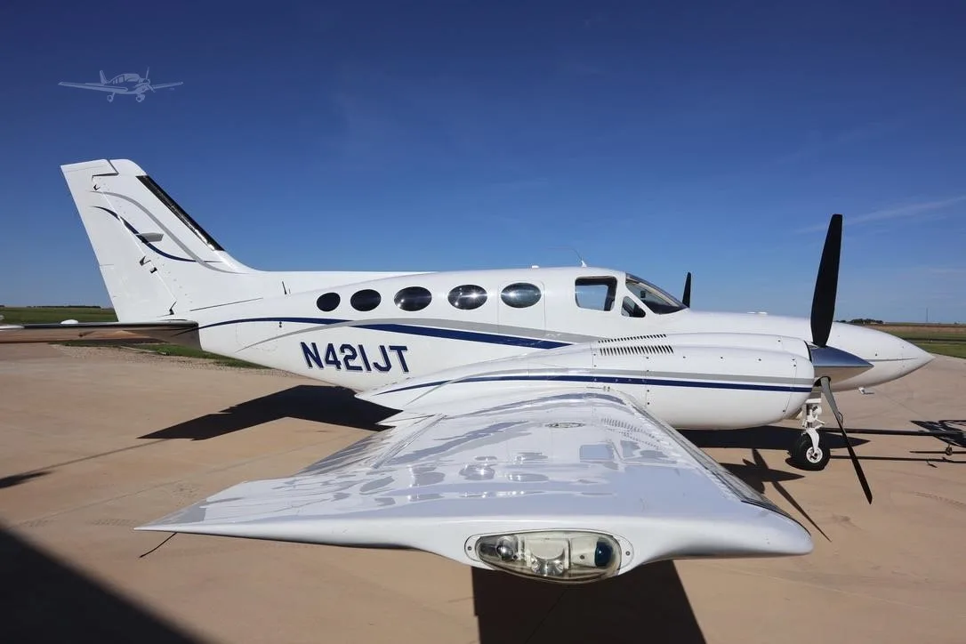 Exterior view of a 1979 CESSNA 421C, N421JT.