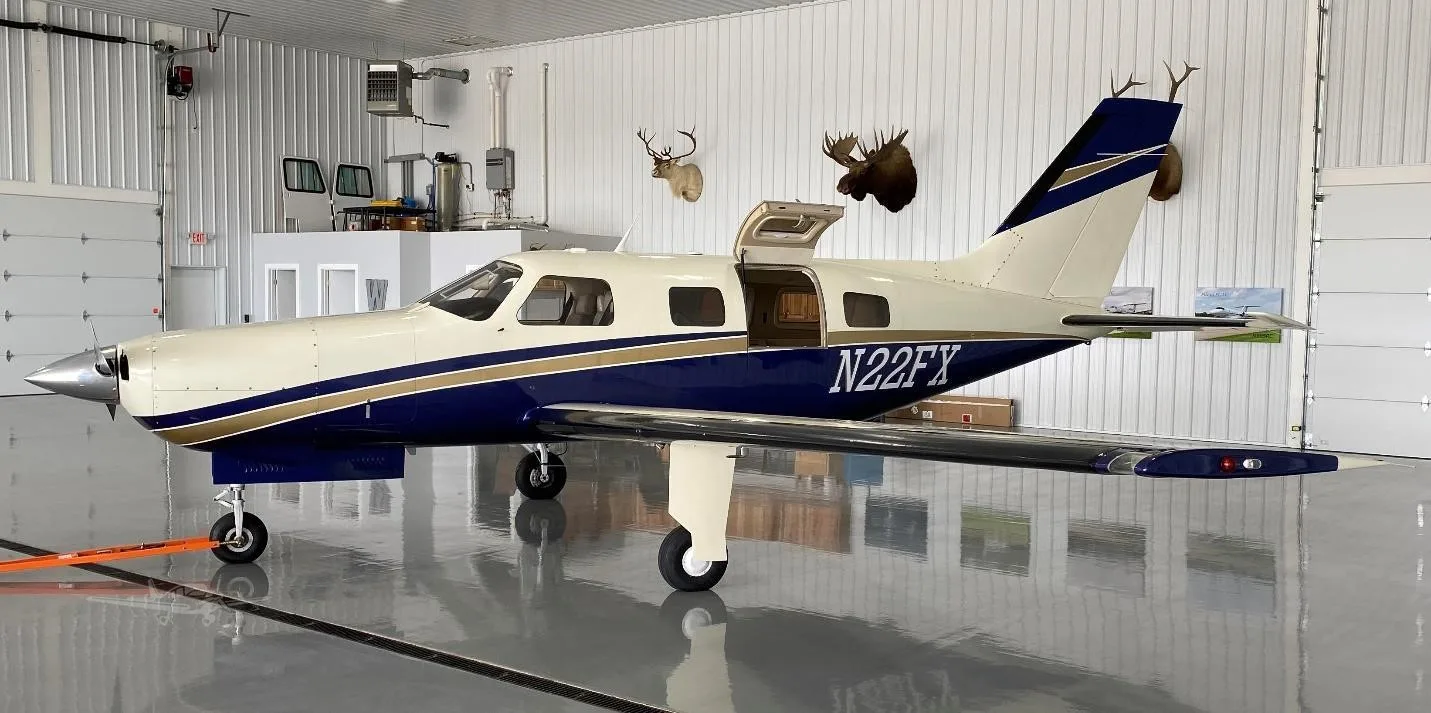 Exterior view of a 1985 PIPER MALIBU, N22FX.