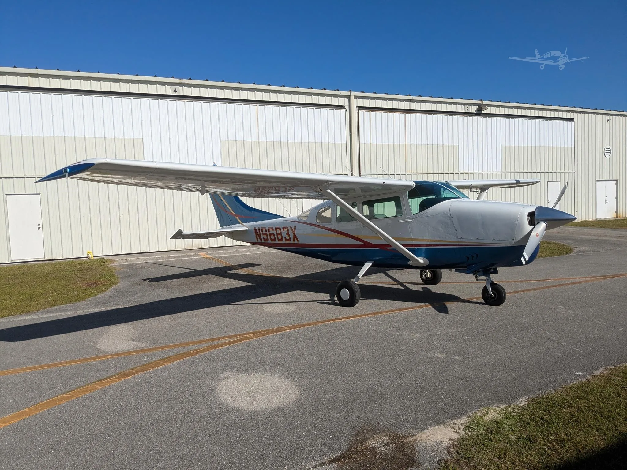 Exterior view of a 1962 CESSNA 210, N9683X.