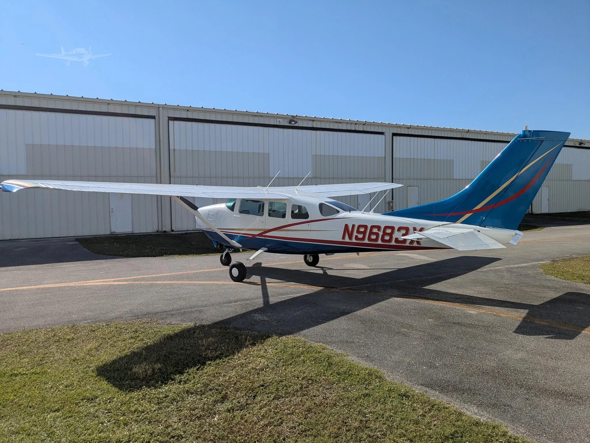 Exterior view of a 1962 CESSNA 210, N9683X.
