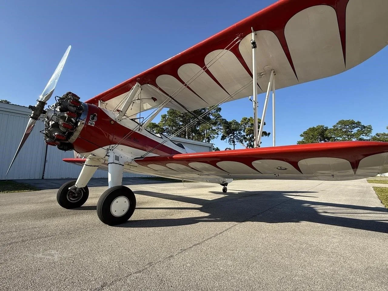 Exterior view of a 1943 BOEING/STEARMAN PT-17 KAYDET, N67119.