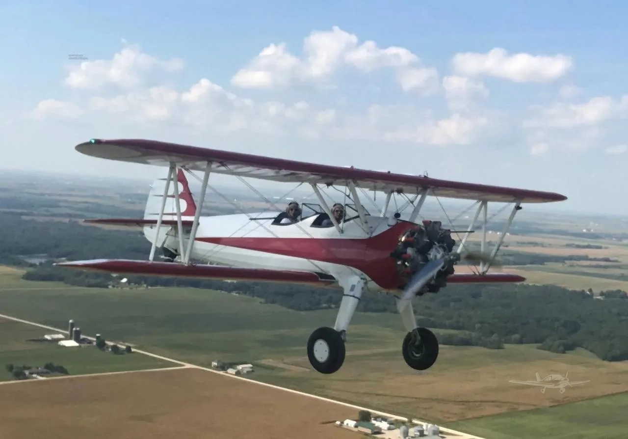 Exterior view of a 1943 BOEING/STEARMAN PT-17 KAYDET, N67119.