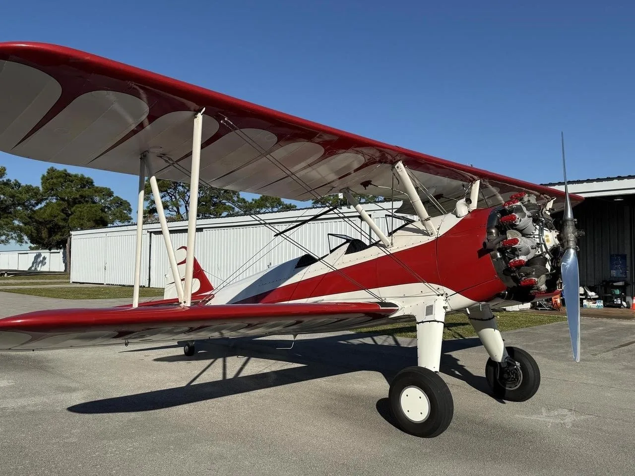 Exterior view of a 1943 BOEING/STEARMAN PT-17 KAYDET, N67119.
