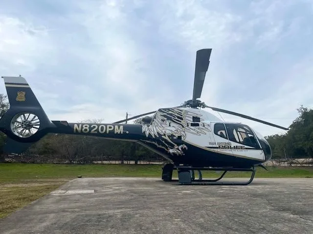 Exterior view of a 2013 EUROCOPTER EC120, N820PM.