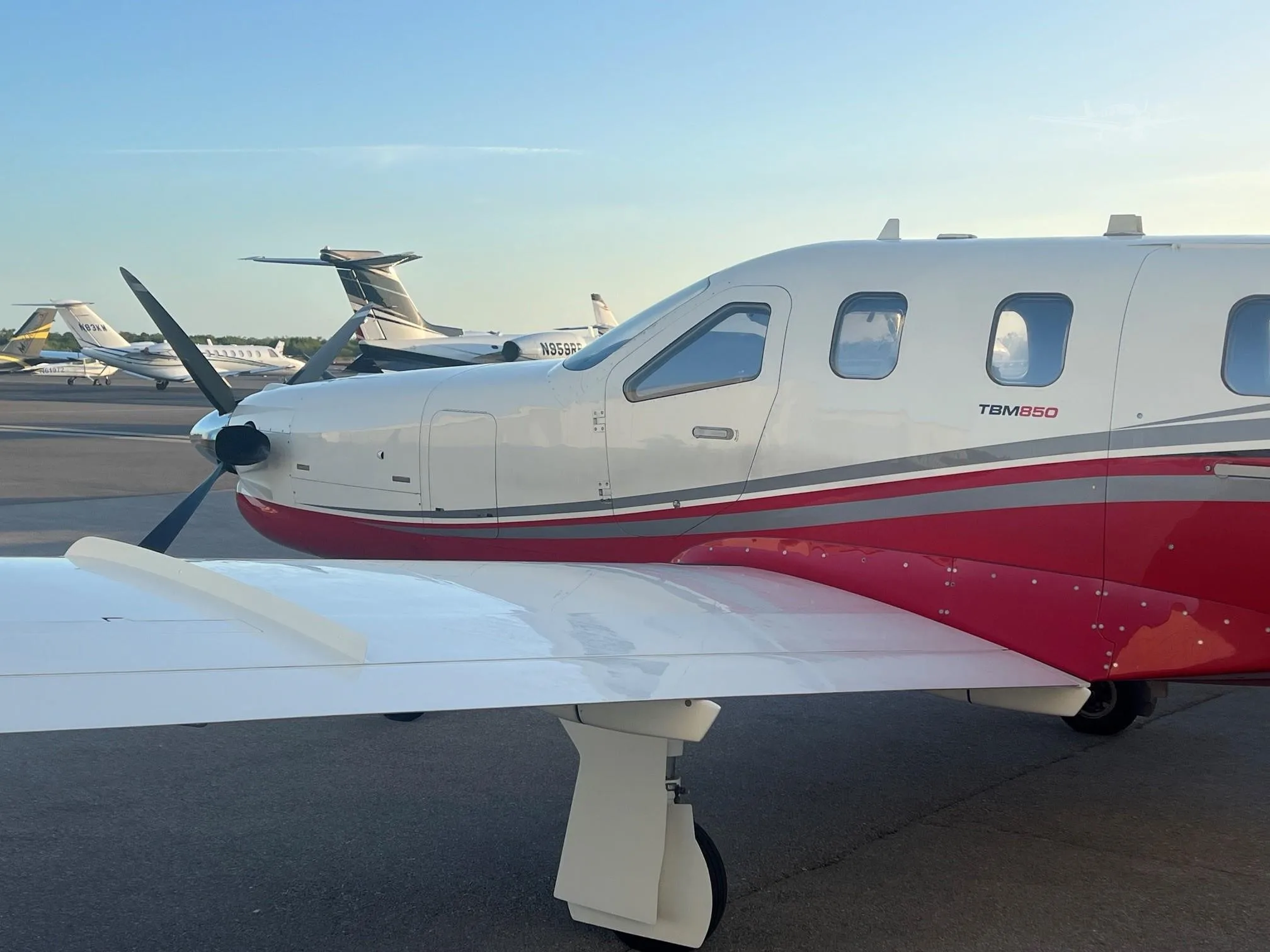 Exterior view of a 2013 DAHER TBM 850, C-GTBM.