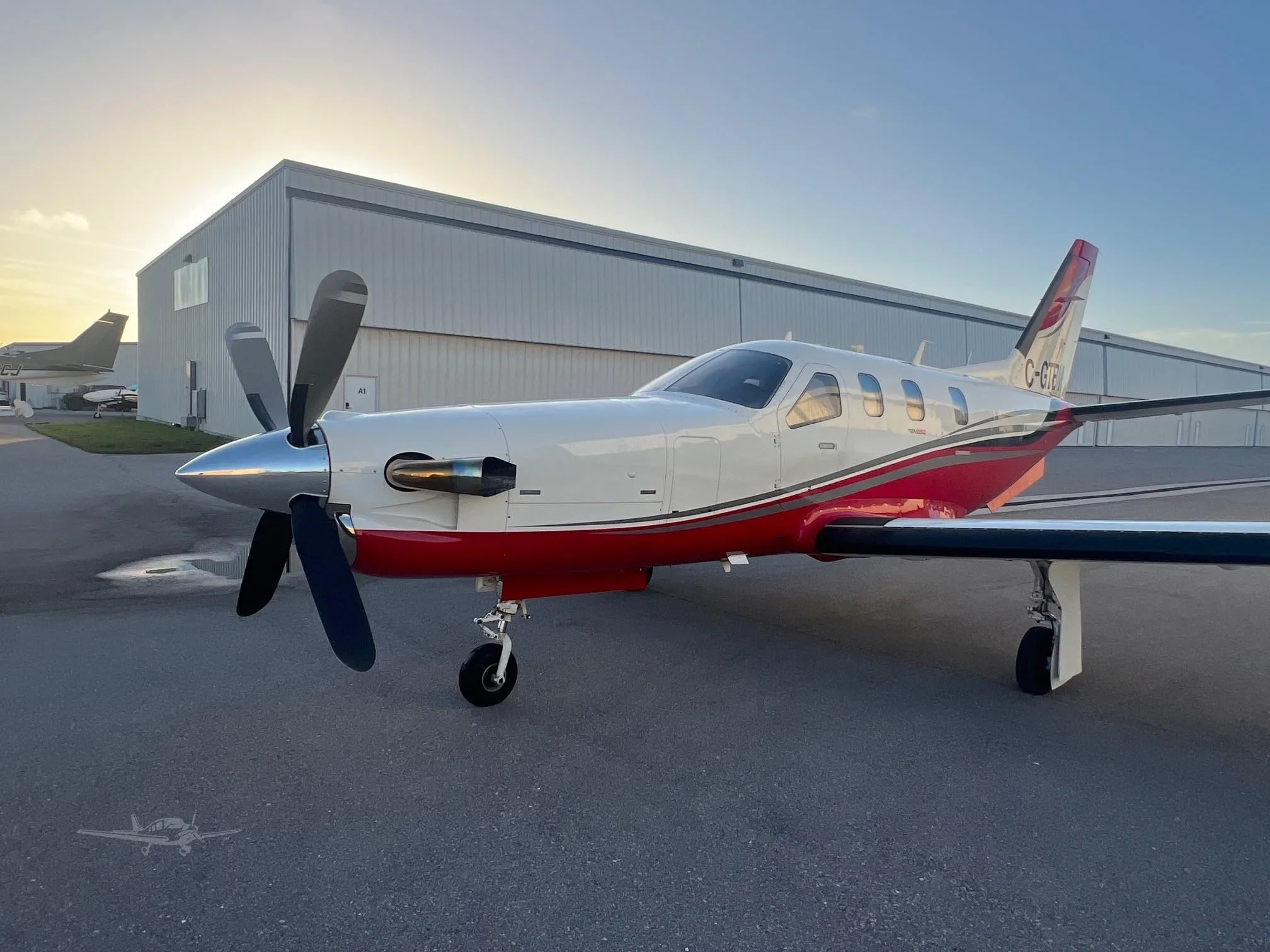 Exterior view of a 2013 DAHER TBM 850, C-GTBM.