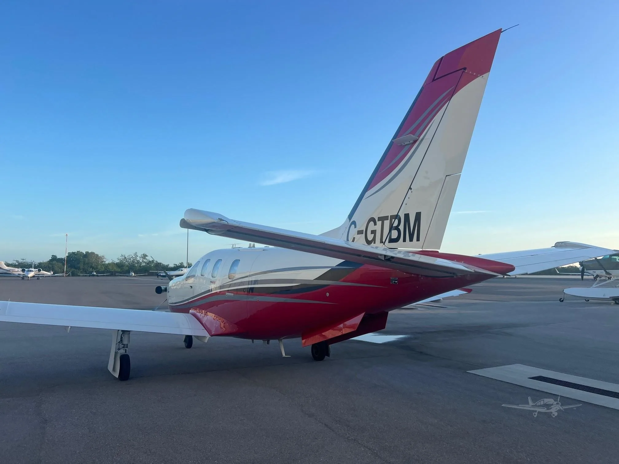 Exterior view of a 2013 DAHER TBM 850, C-GTBM.