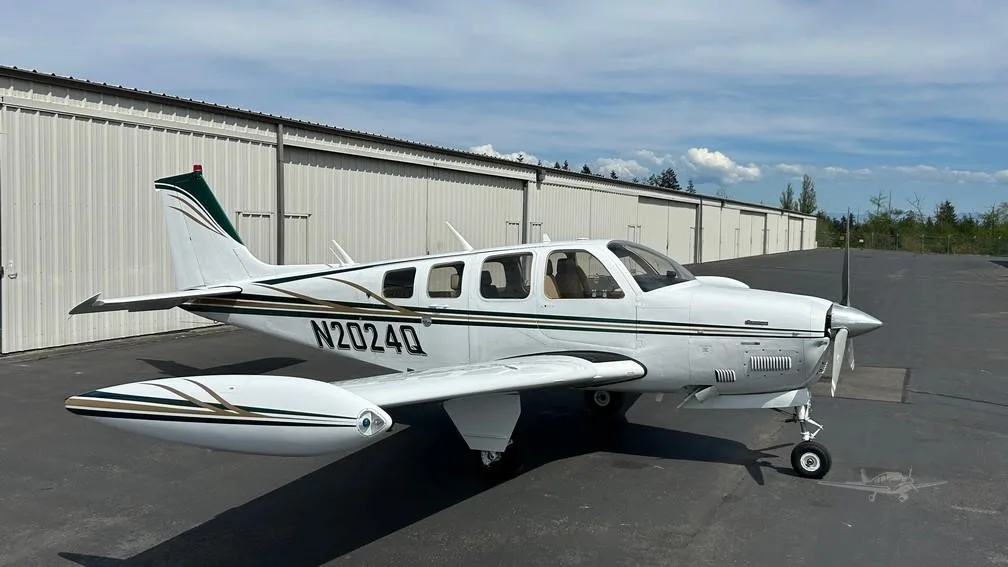 Exterior view of a 1978 BEECHCRAFT A36 BONANZA, N2024Q.