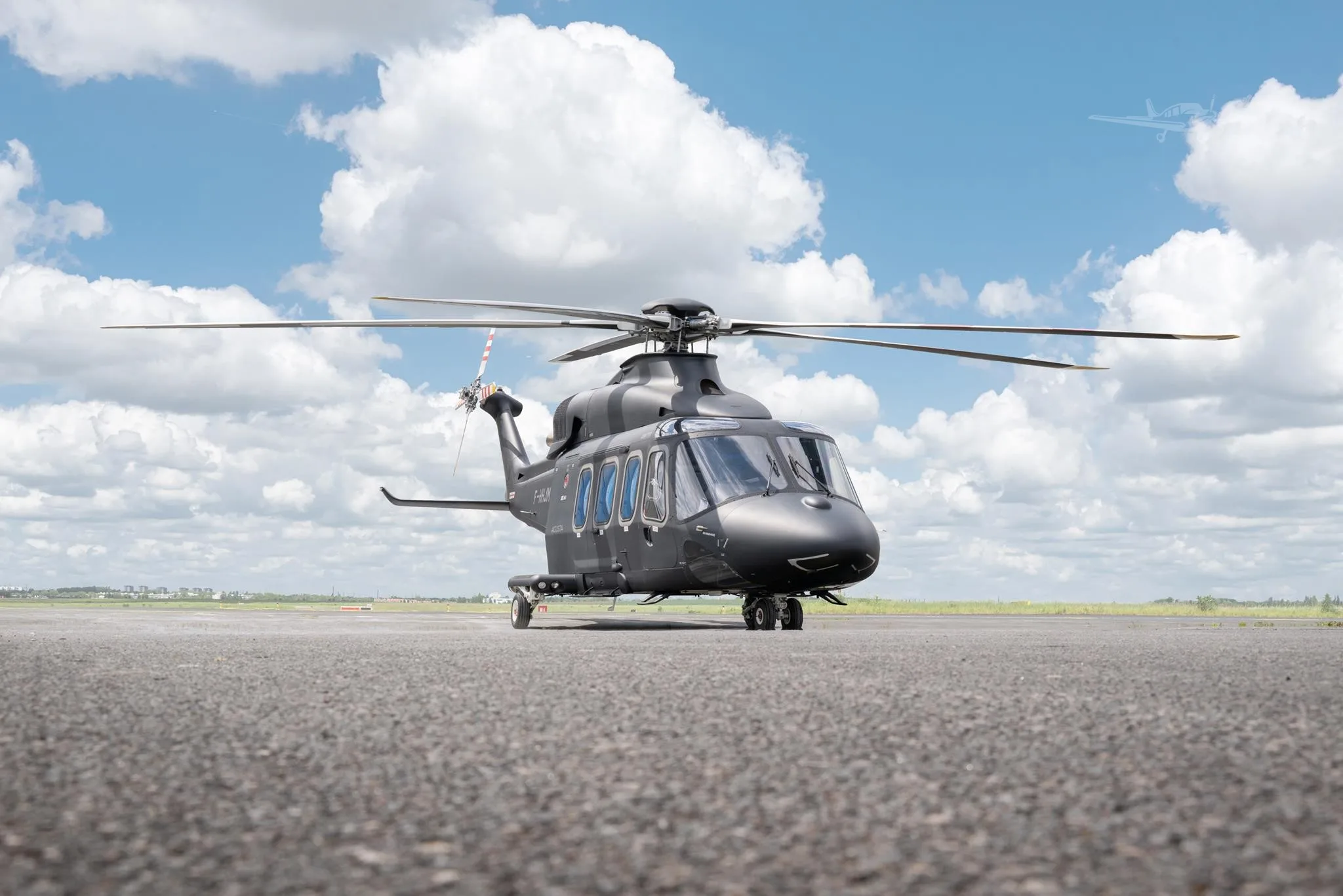 Exterior view of a 2009 AGUSTA AW139, F-HHJM.
