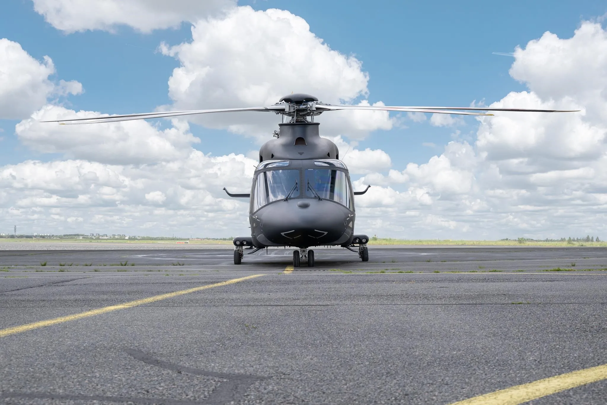 Exterior view of a 2009 AGUSTA AW139, F-HHJM.