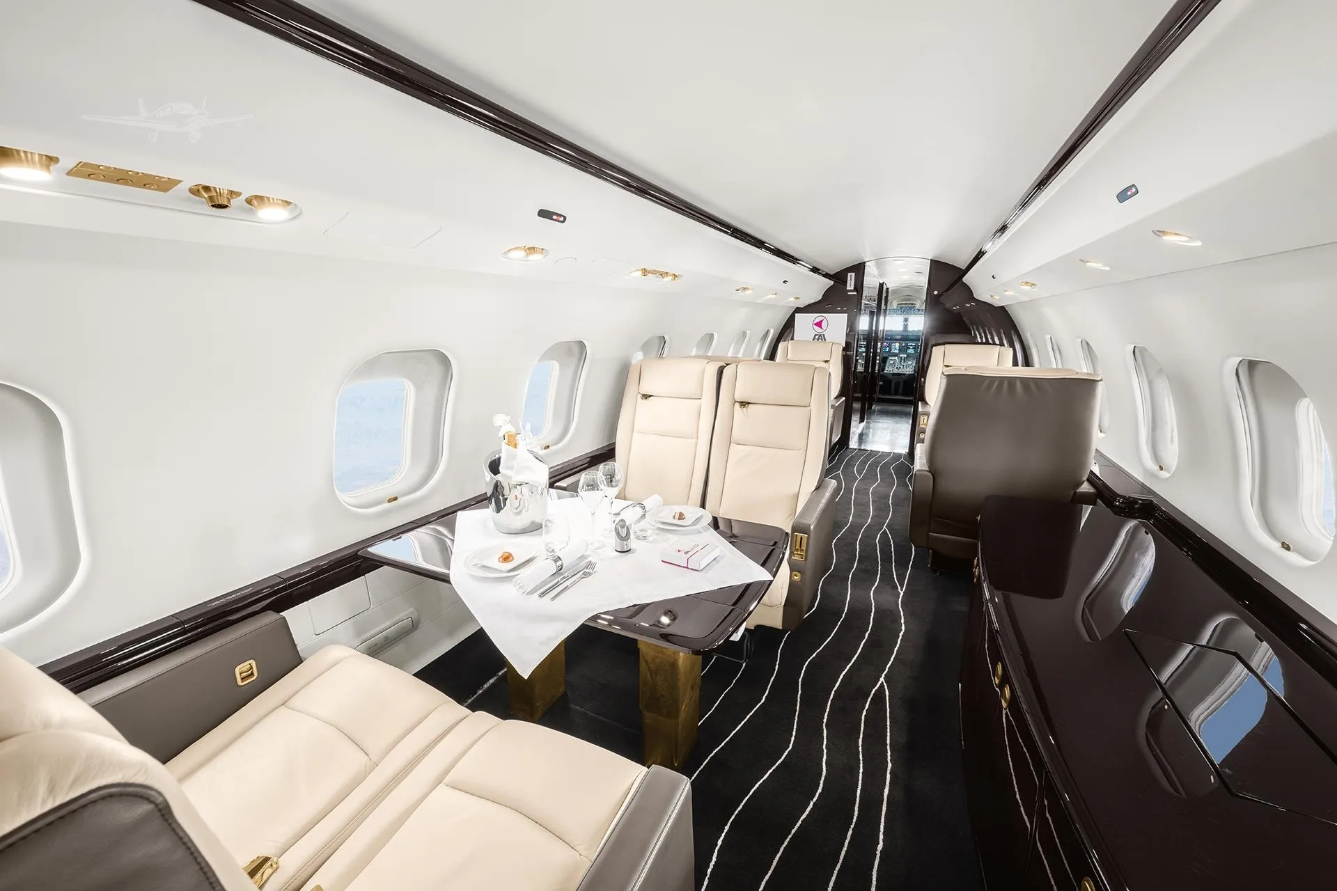 Cabin interior of a 2000 BOMBARDIER GLOBAL EXPRESS.