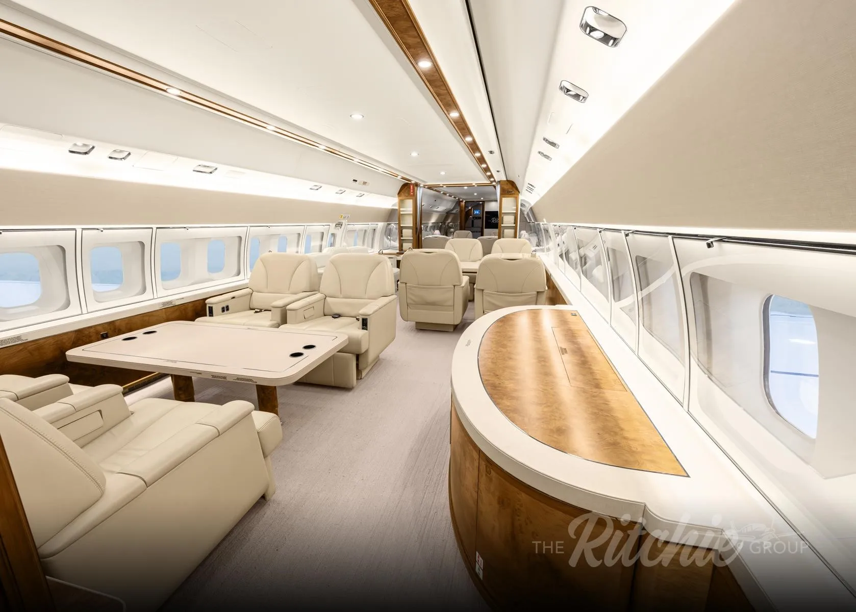Cabin interior of a BOEING BBJ.