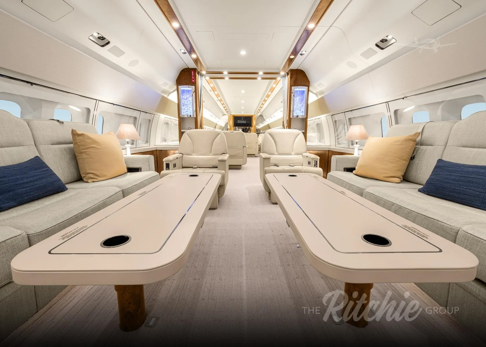 Cabin interior of a BOEING BBJ.