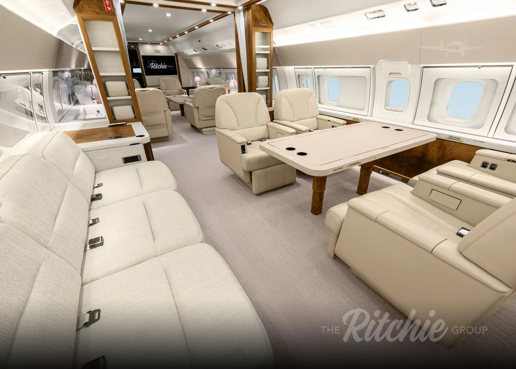 Cabin interior of a BOEING BBJ.