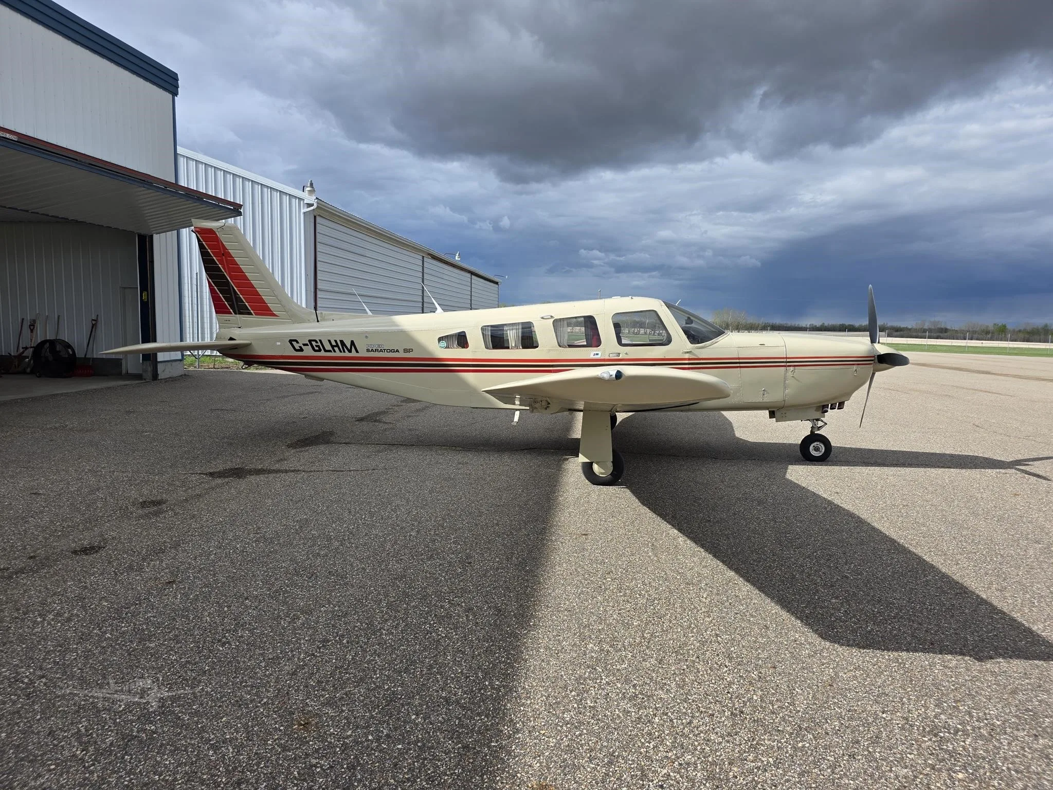 Exterior view of a 1980 PIPER SARATOGA SP, C-GLHM.