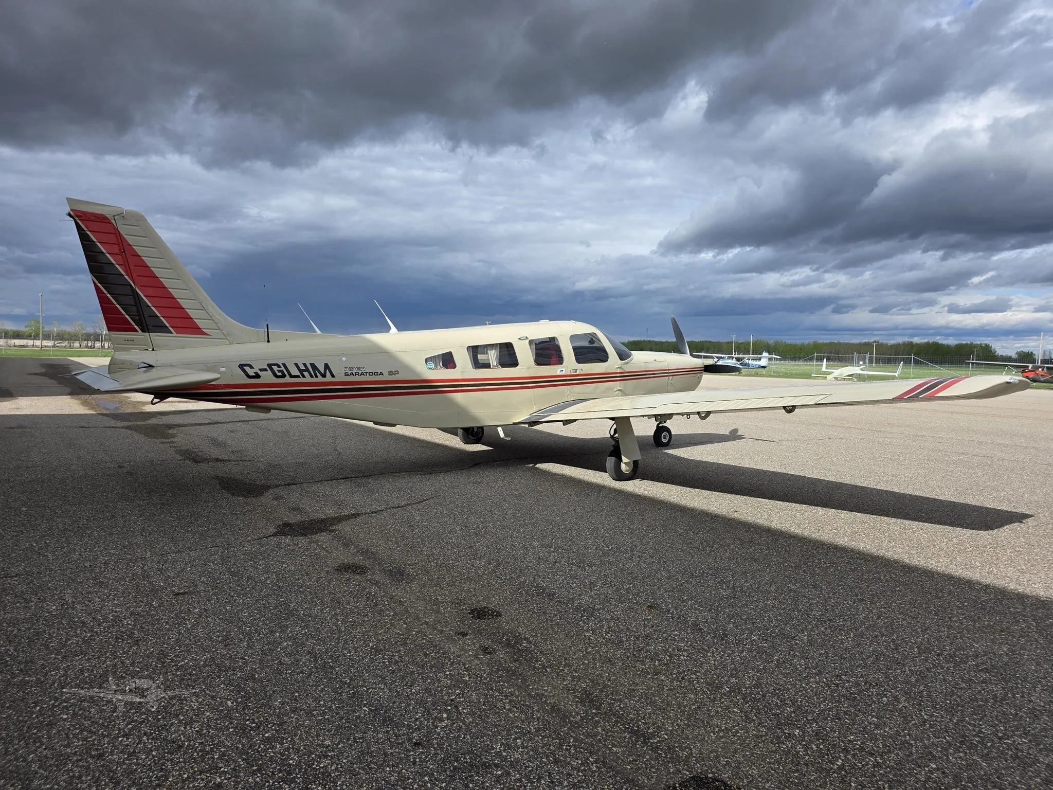 Exterior view of a 1980 PIPER SARATOGA SP, C-GLHM.