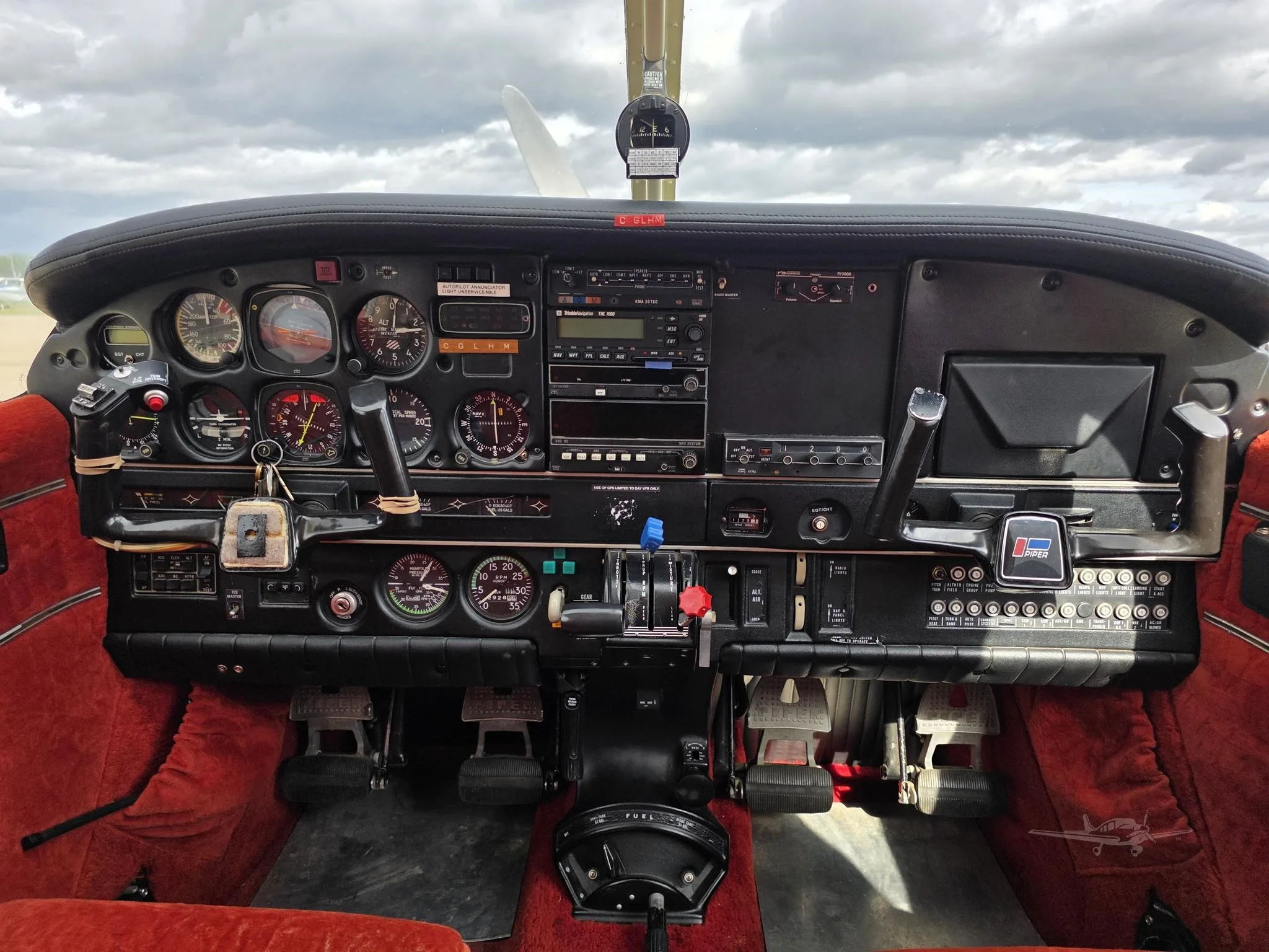 Cockpit and instrument panel of a 1980 PIPER SARATOGA SP.