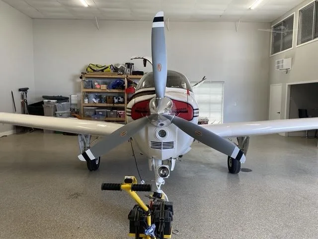 Exterior view of a 1966 BEECHCRAFT V35 BONANZA, N9050S.