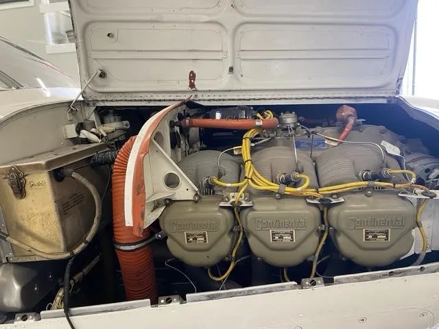 Engine detail of a 1966 BEECHCRAFT V35 BONANZA.