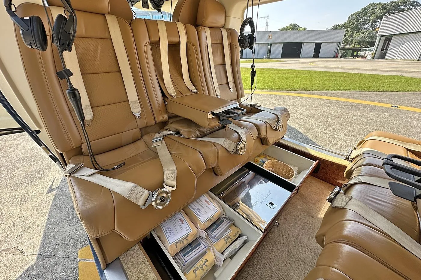 Cabin interior of a 2007 AGUSTA A109S GRAND.