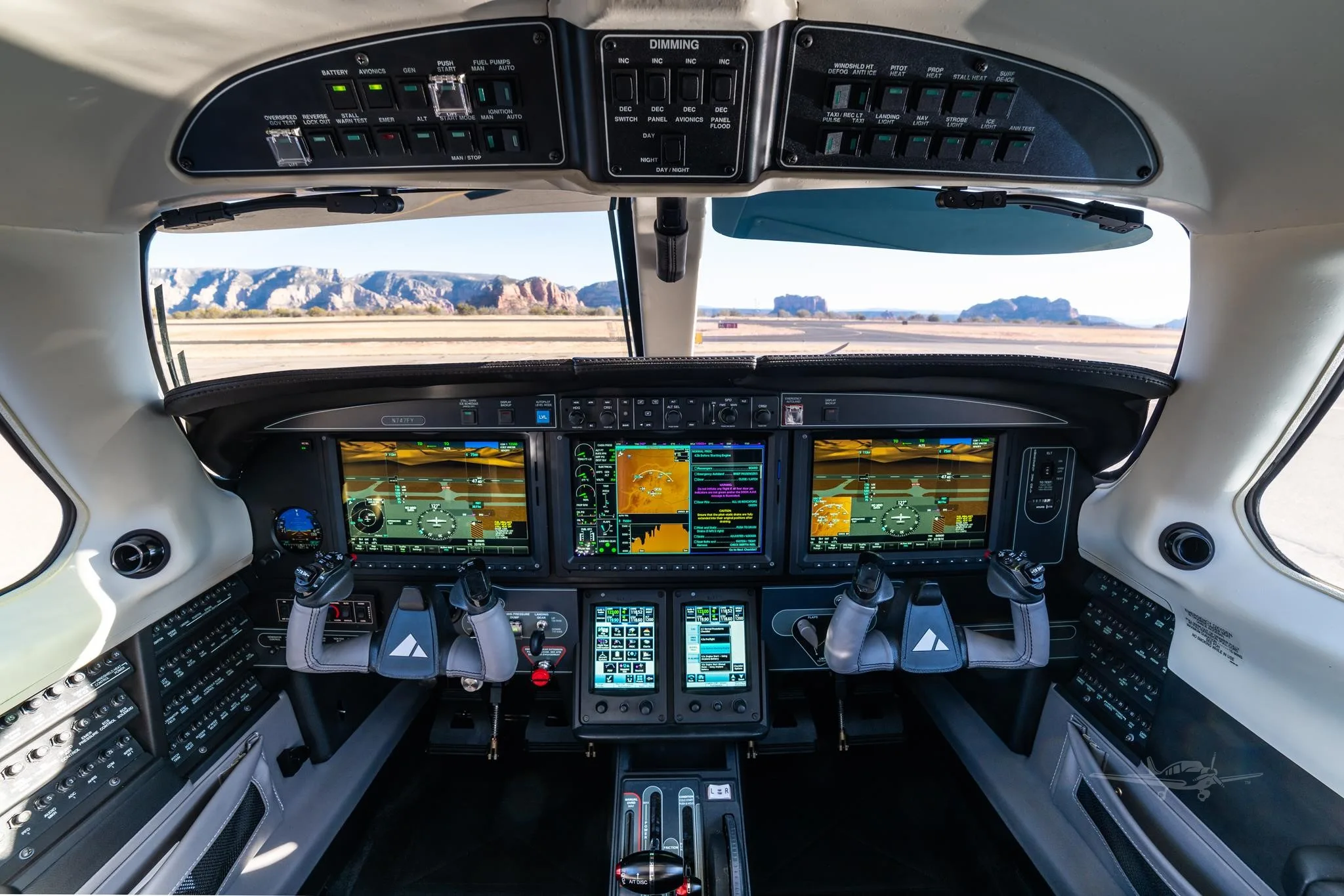 Cockpit and instrument panel of a 2026 PIPER M700.