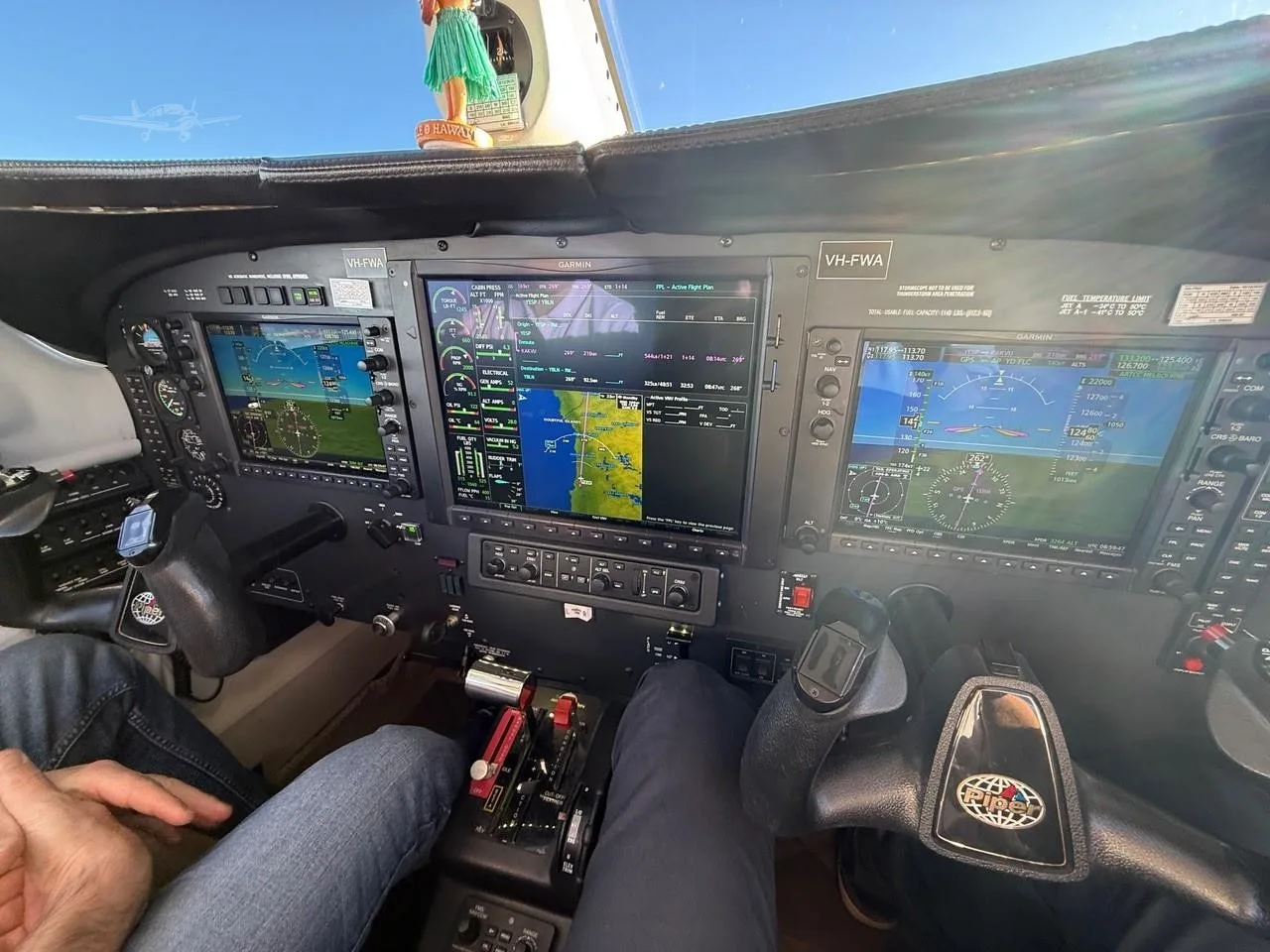 Cockpit and instrument panel of a 2013 PIPER MERIDIAN.