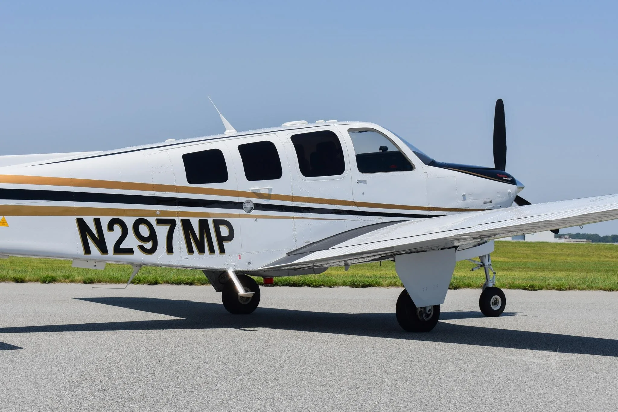 Exterior view of a 2006 BEECHCRAFT G36 BONANZA, N297MP.