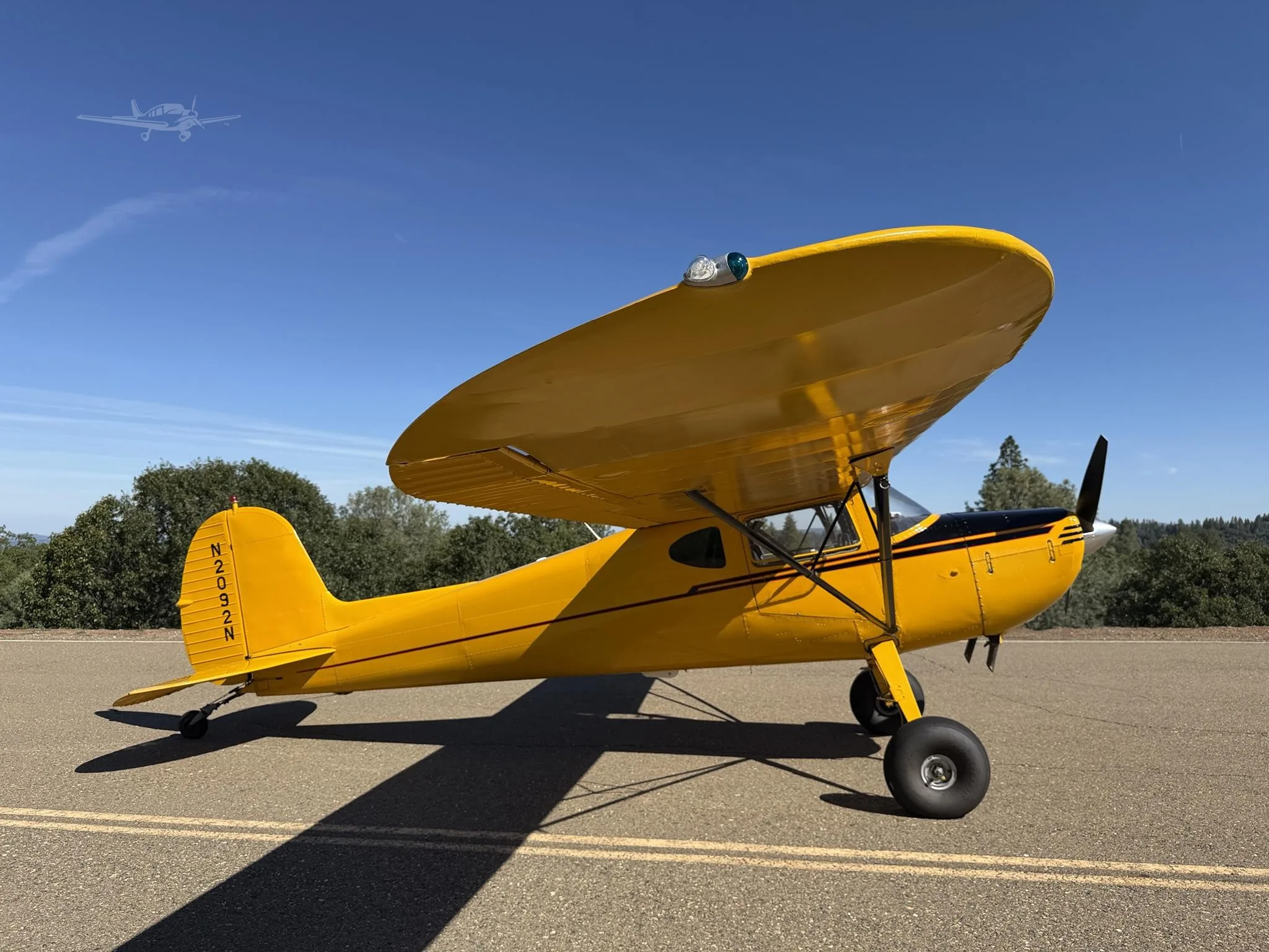 Exterior view of a 1947 CESSNA 140, N2092N.