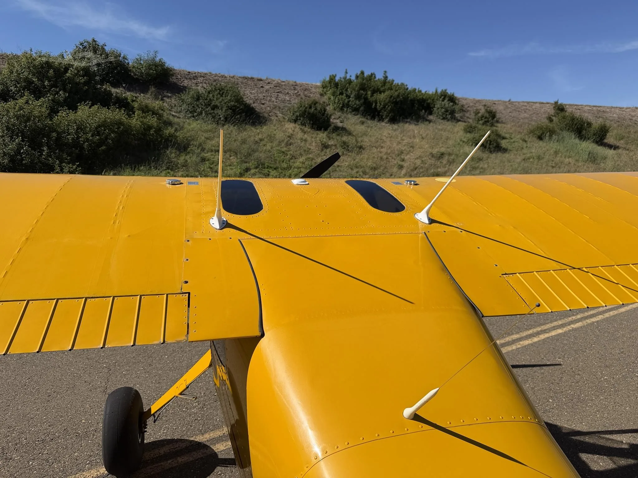 Exterior view of a 1947 CESSNA 140, N2092N.