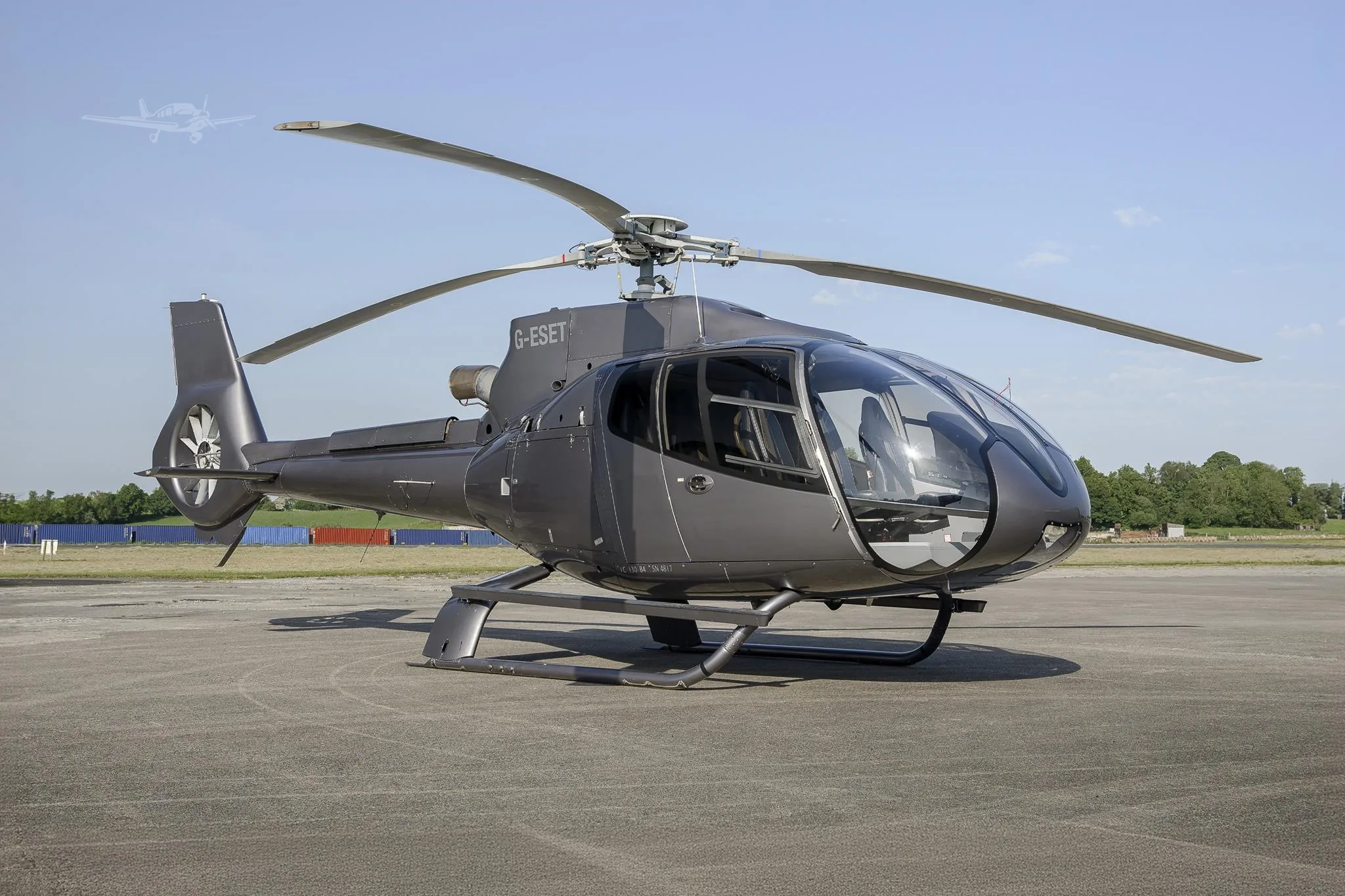 Exterior view of a 2009 EUROCOPTER EC130B4, G-ESET.