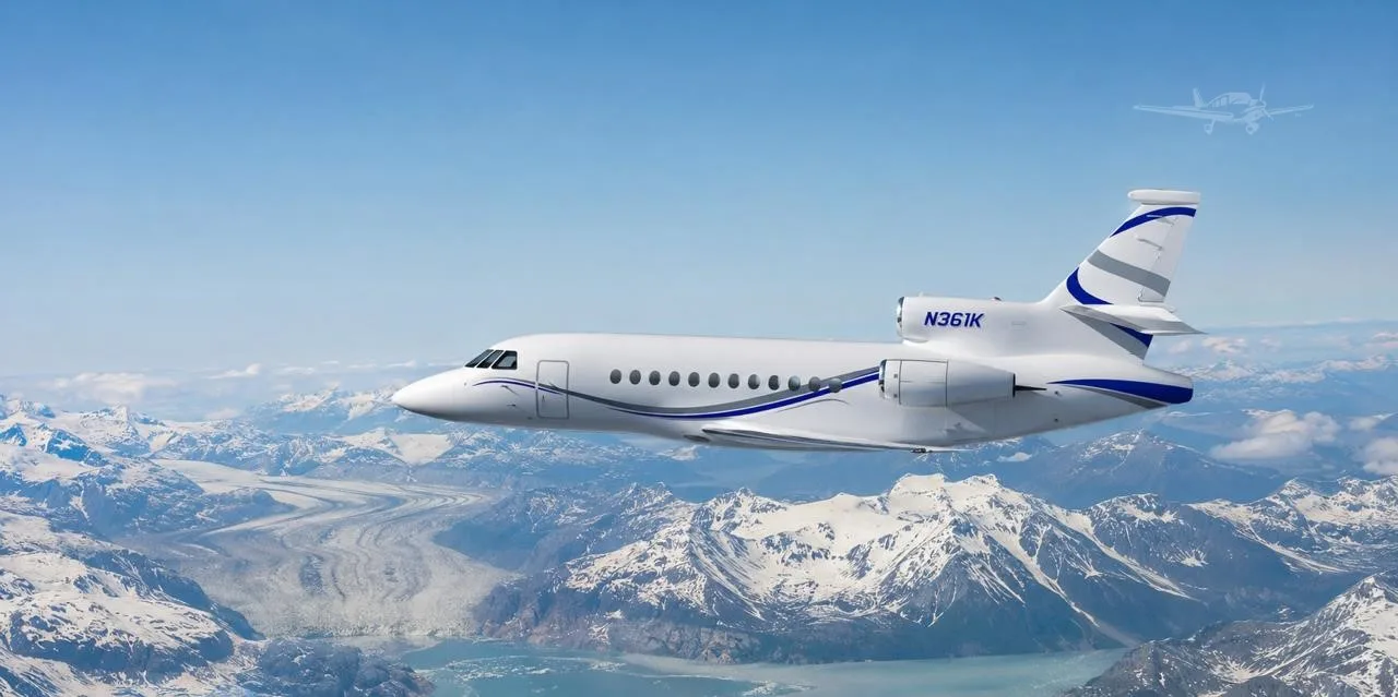 Marketing image of a 1990 DASSAULT FALCON 900B.