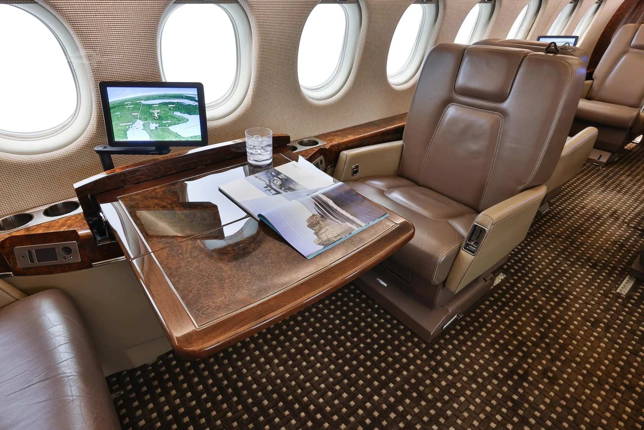Cabin interior of a 1999 DASSAULT FALCON 2000.