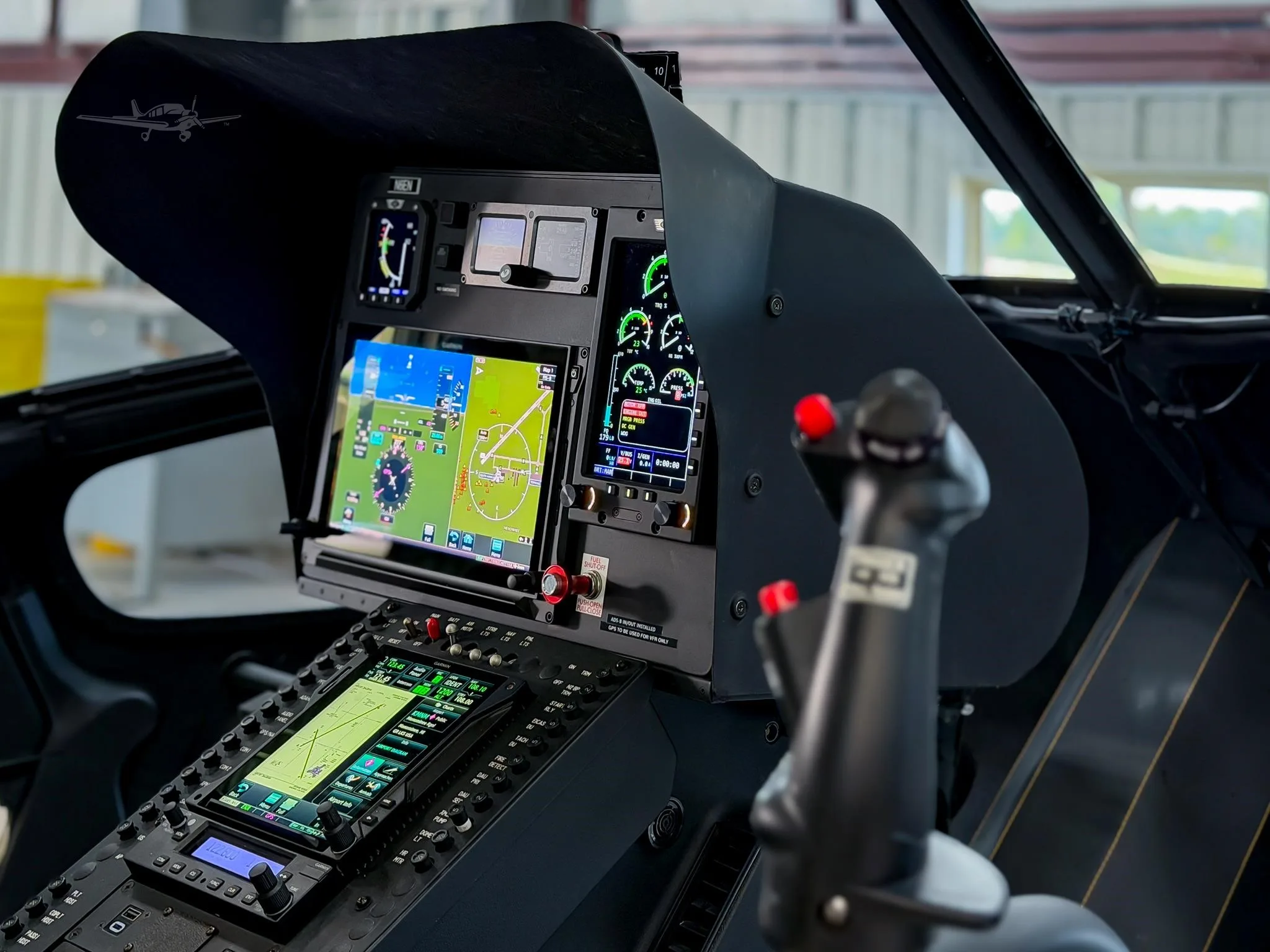 Cockpit and instrument panel of a 2026 ENSTROM 480B TURBINE.