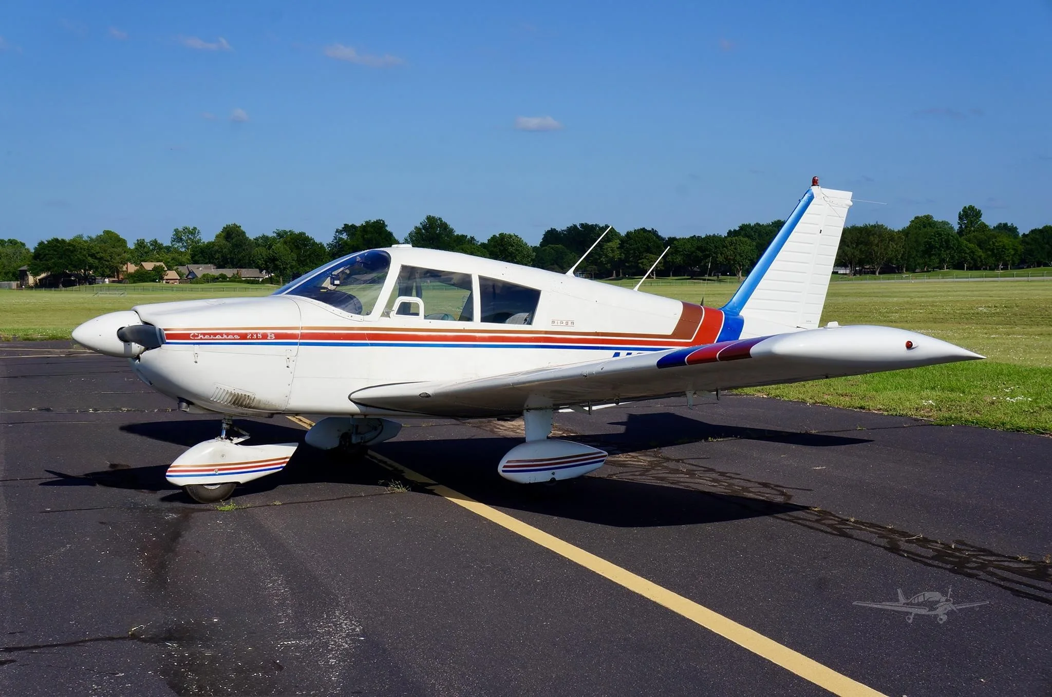 Exterior view of a 1967 PIPER CHEROKEE 235, N9169W.