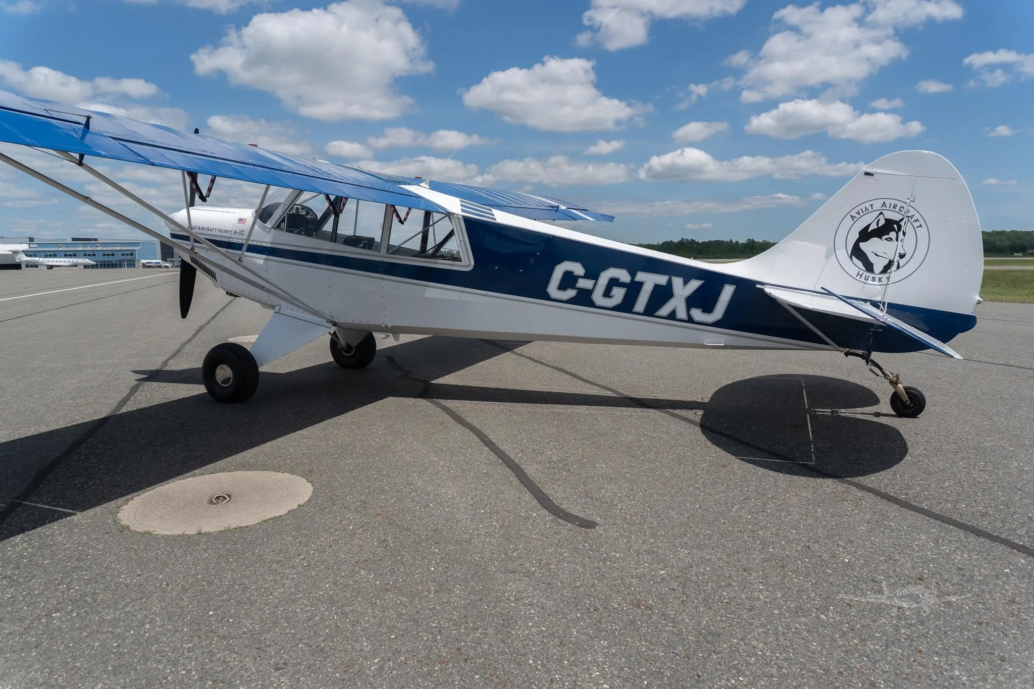 Exterior view of a 2010 AVIAT HUSKY A-1C-180, C-GTXJ.