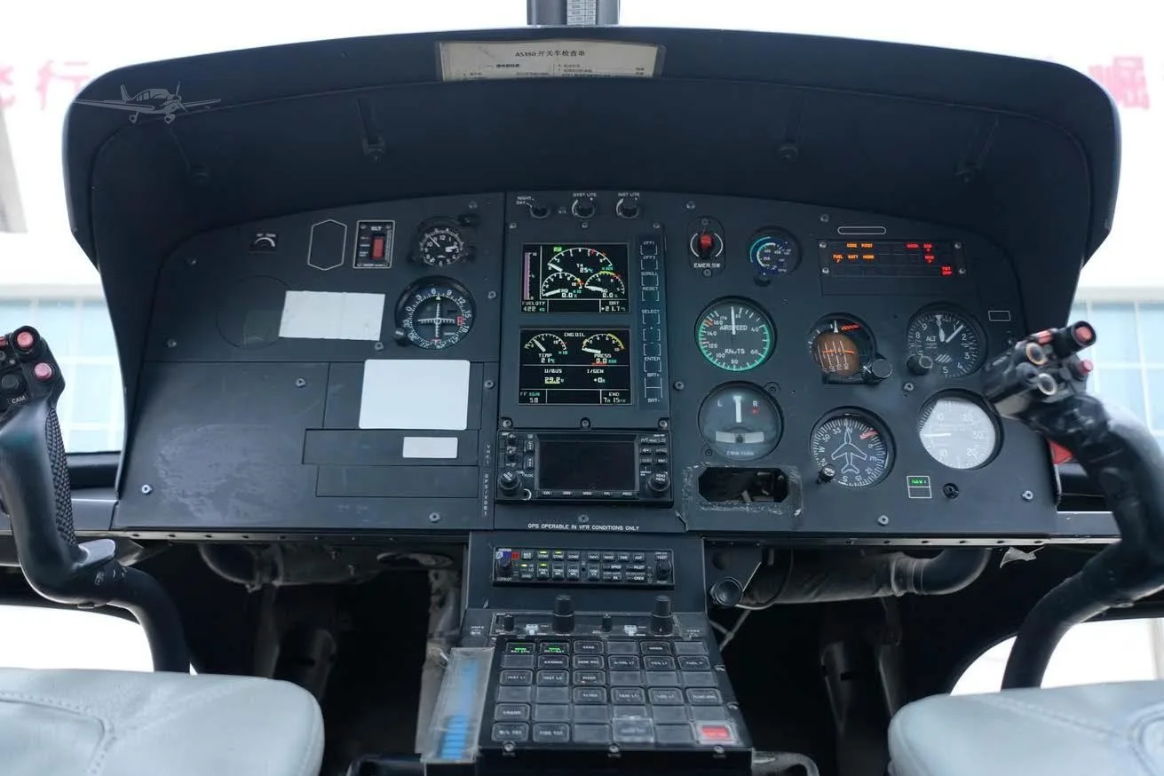 Cockpit and instrument panel of a 2011 EUROCOPTER AS350B-3.