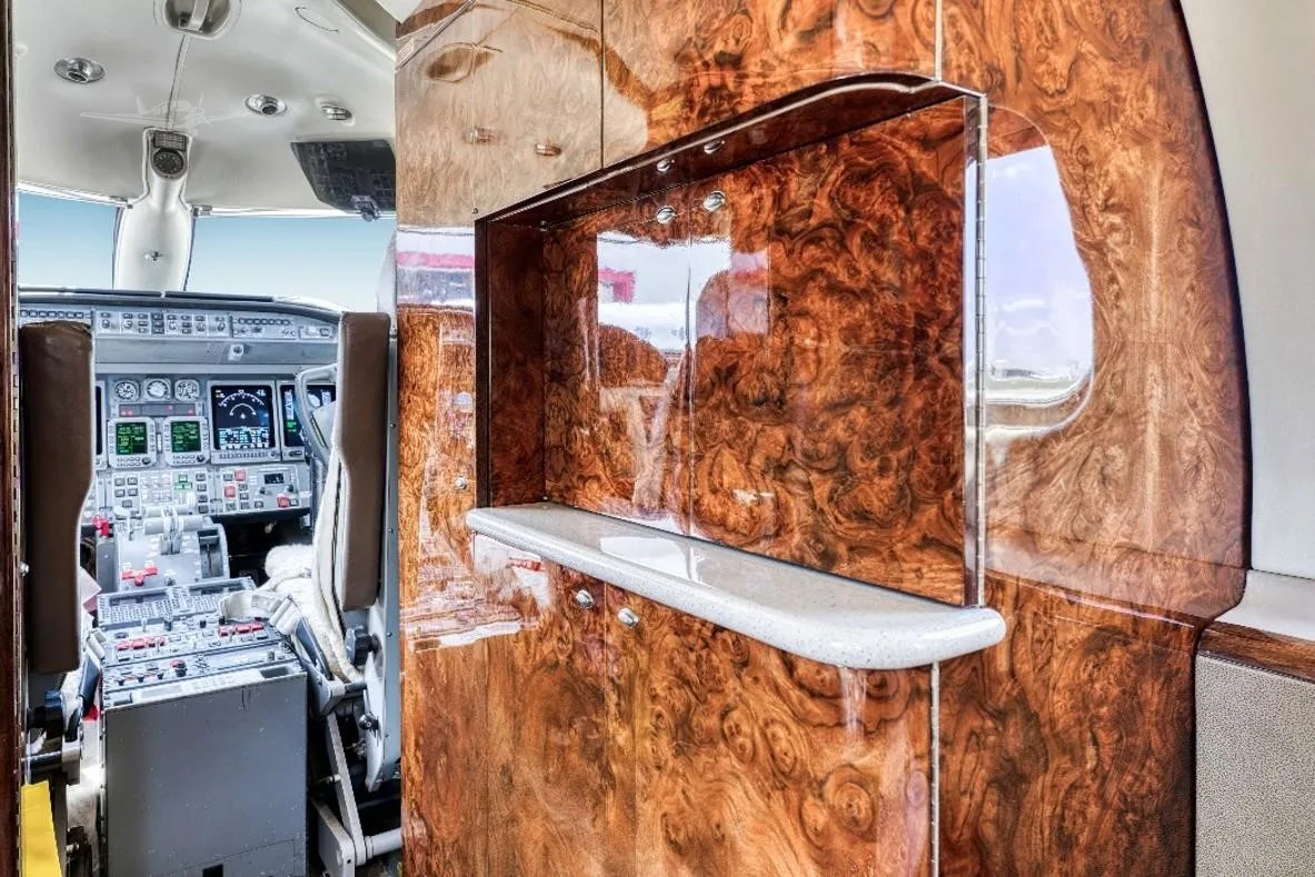 Cabin interior of a 2001 LEARJET 45.