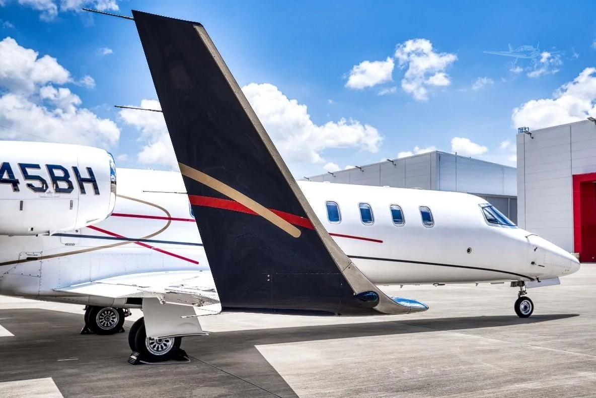 Exterior view of a 2001 LEARJET 45, N345BH.