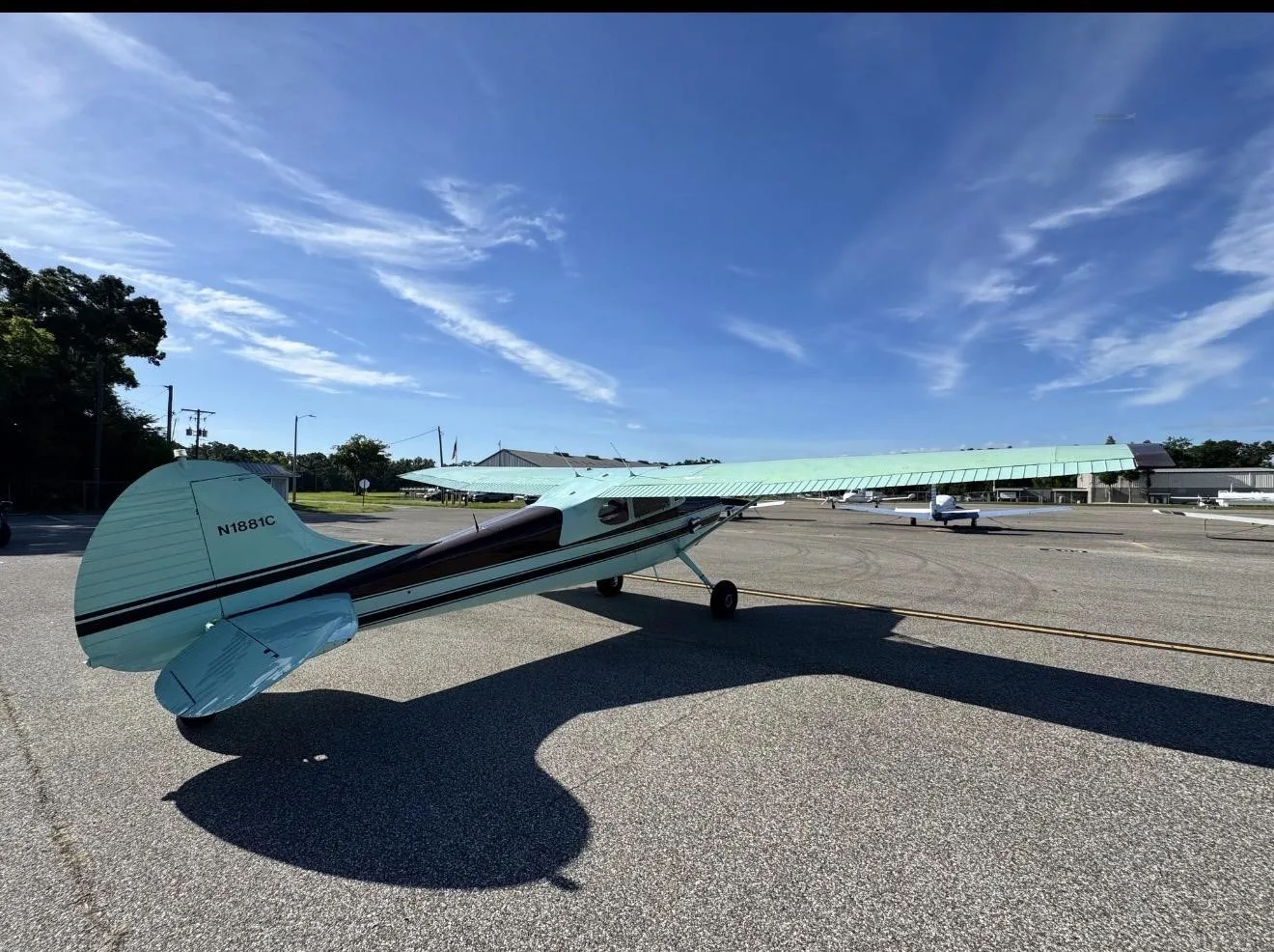 Exterior view of a 1953 CESSNA 170B, N1881C.