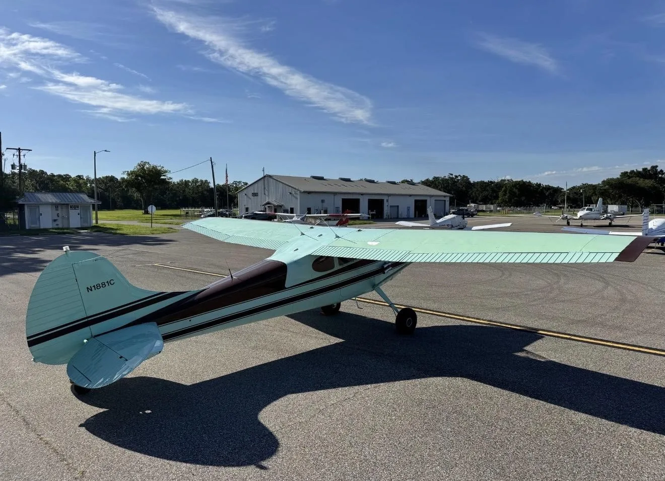 Exterior view of a 1953 CESSNA 170B, N1881C.